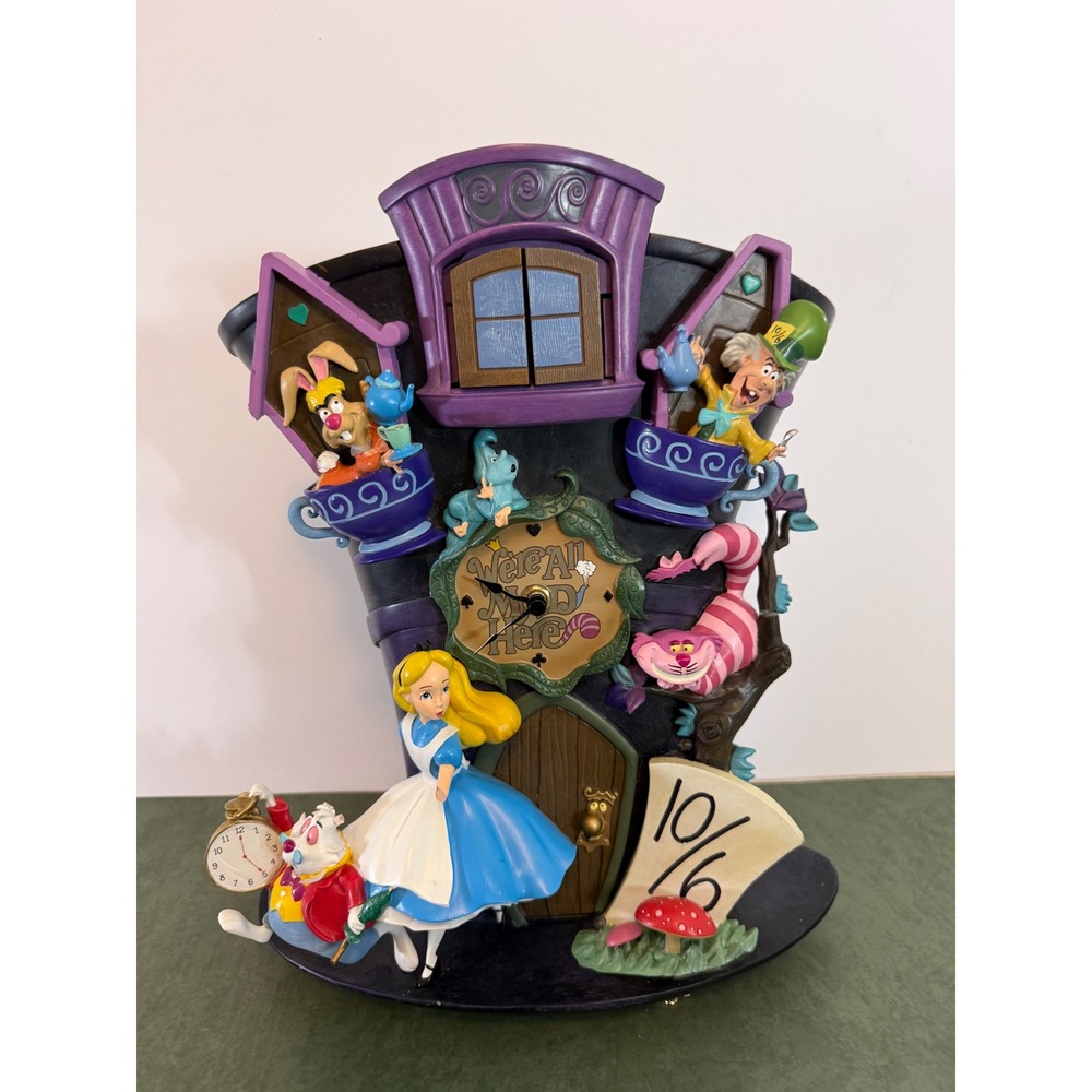 Disney Alice In Wonderland Mad Hatter Hat Cuckoo ClocK *For Repair WORKS